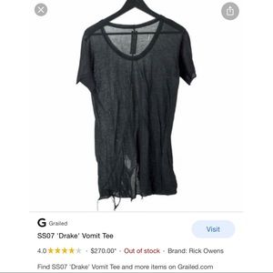 RICK OWENS Drake Shirt Size M